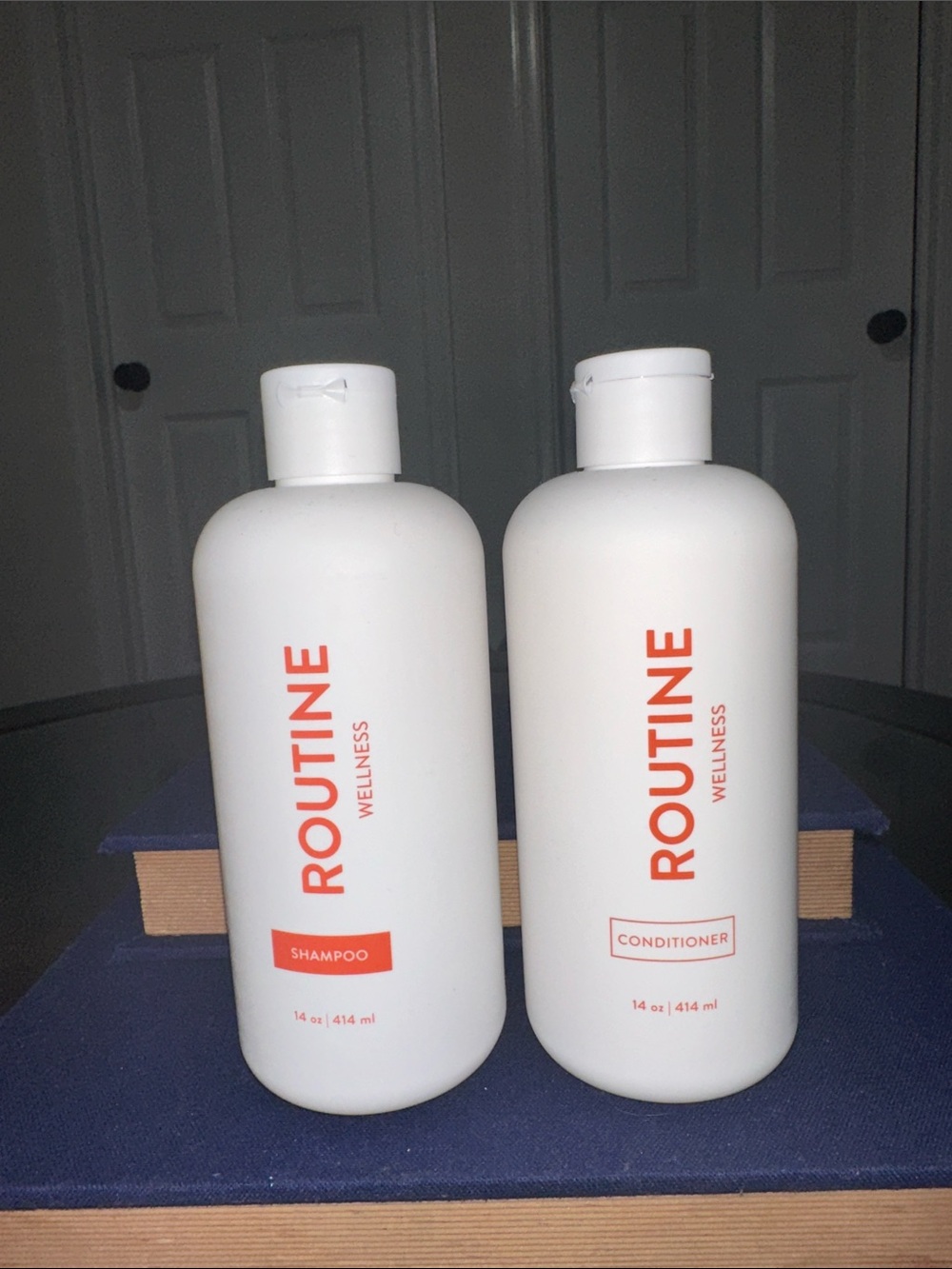 Routine Wellness Daily Shampoo & Conditioner Set — White with Orange Accents